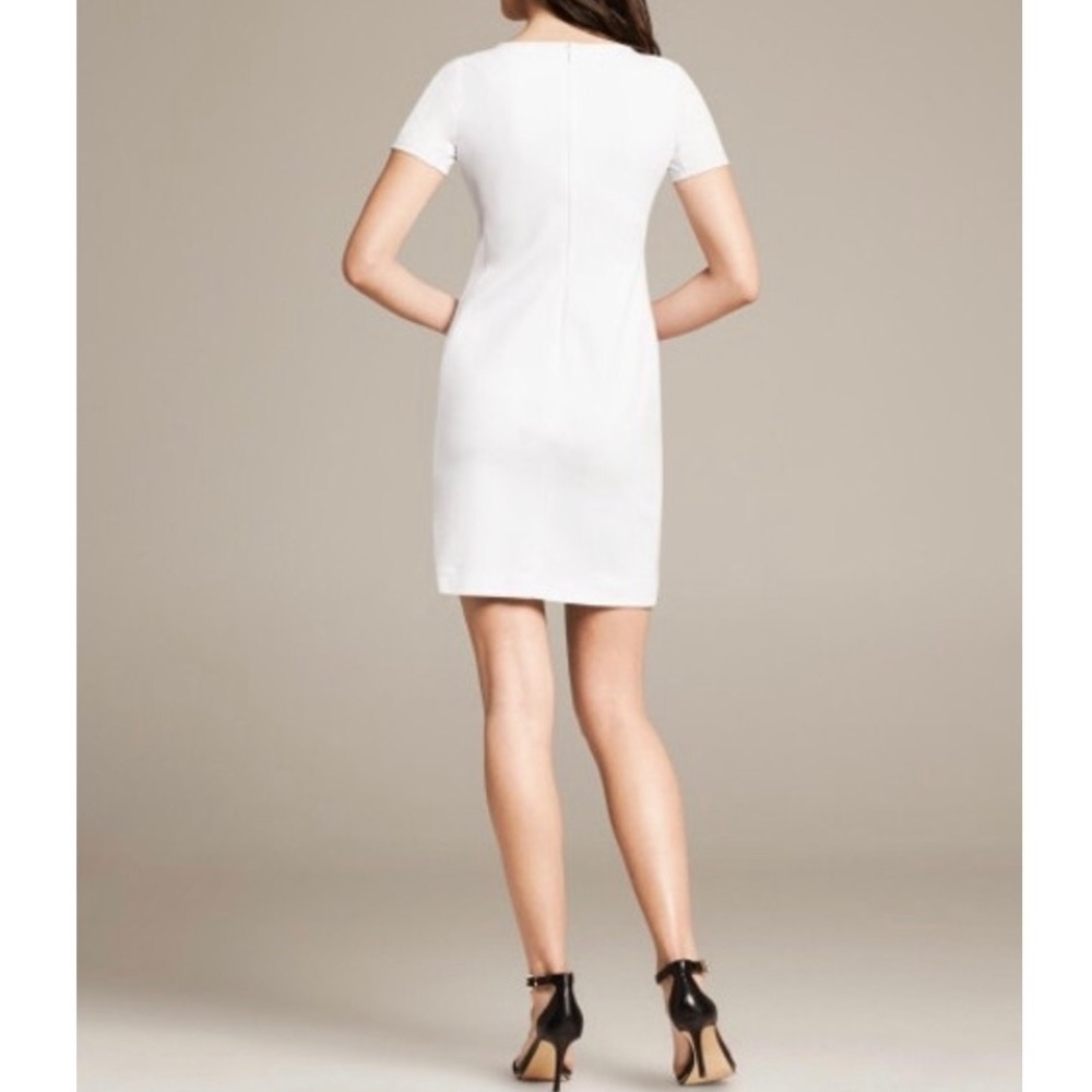 NWT BR Leather Sleeve Dress - Picture 2 of 11